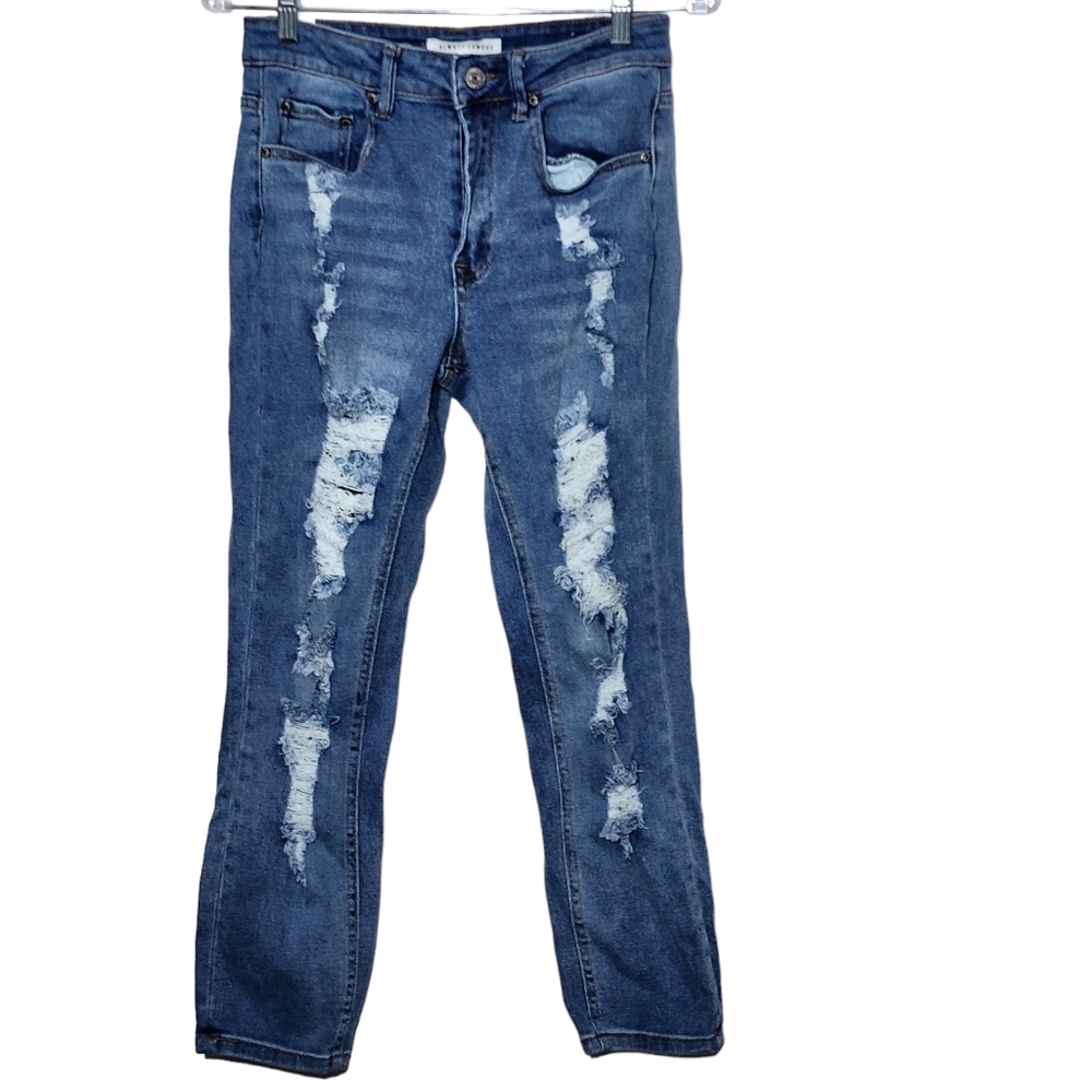 Almost Famous Light Wash, High-Rise Ripped Jeans, Size 3